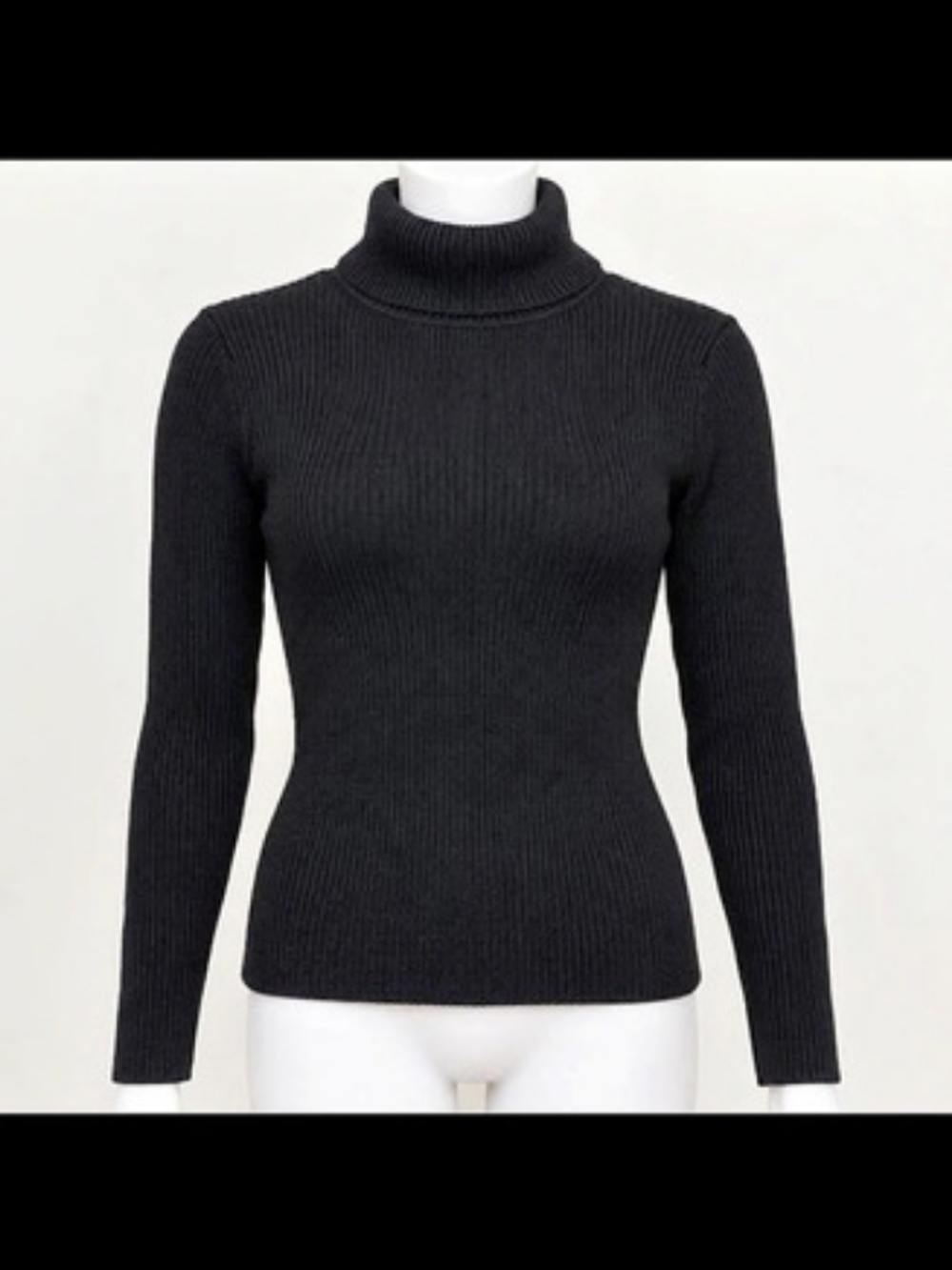 Copper Key Ribbed Turtleneck in Black Size Small
